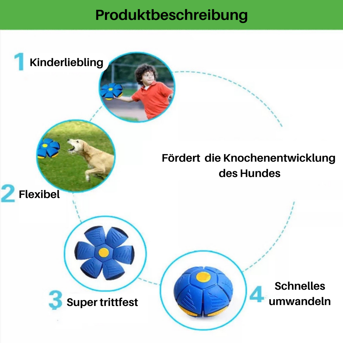 Hundespielzeug "Fliegender Ball"