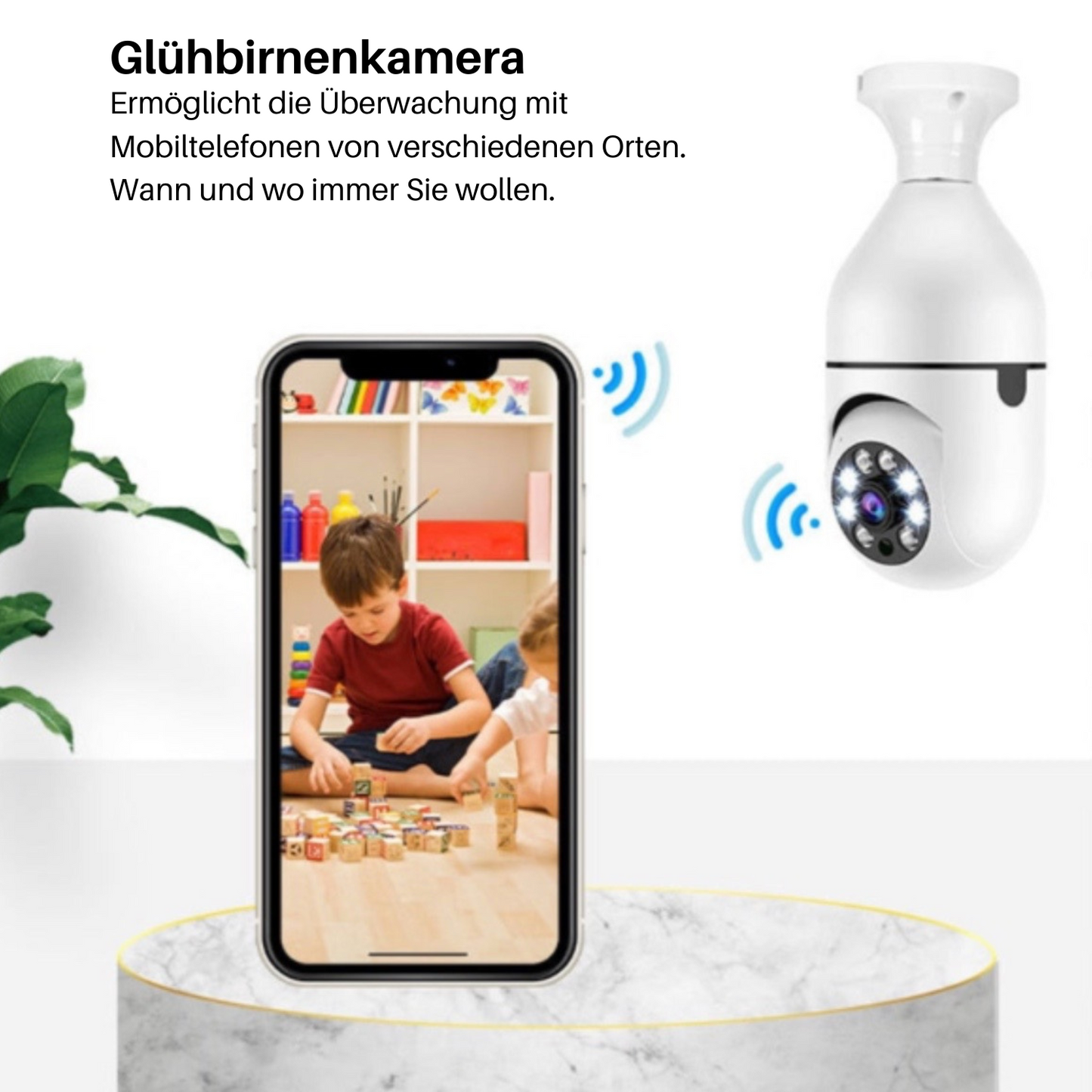 Automatische WiFi 5G Glühbirne Überwachungskamera mit Nachtsicht Funktion