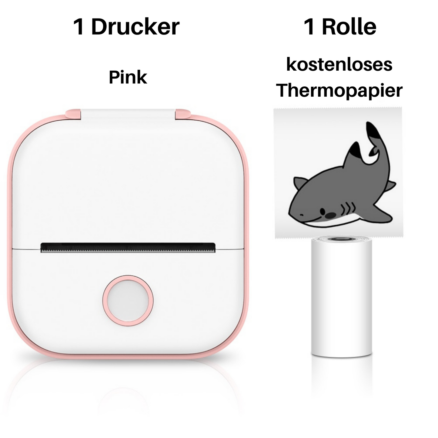 T02 Mini Drucker mit selbstklebendem Papier