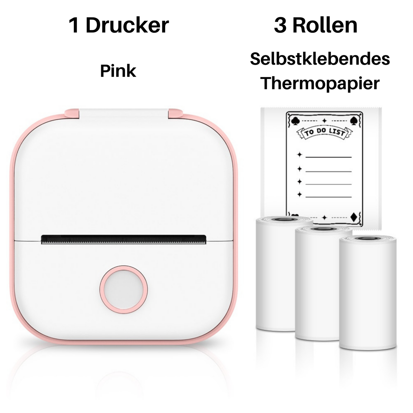 T02 Mini Drucker mit selbstklebendem Papier