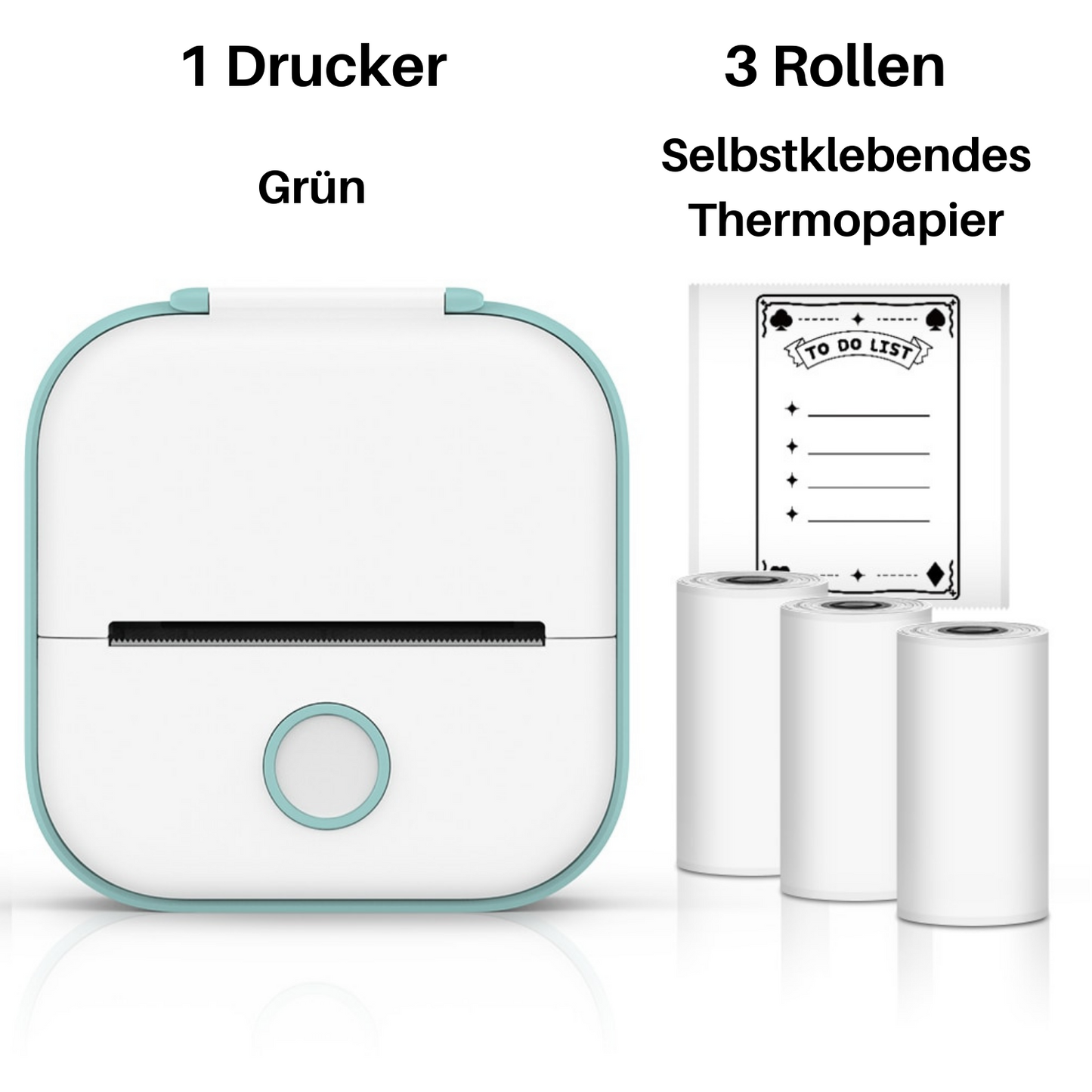 T02 Mini Drucker mit selbstklebendem Papier