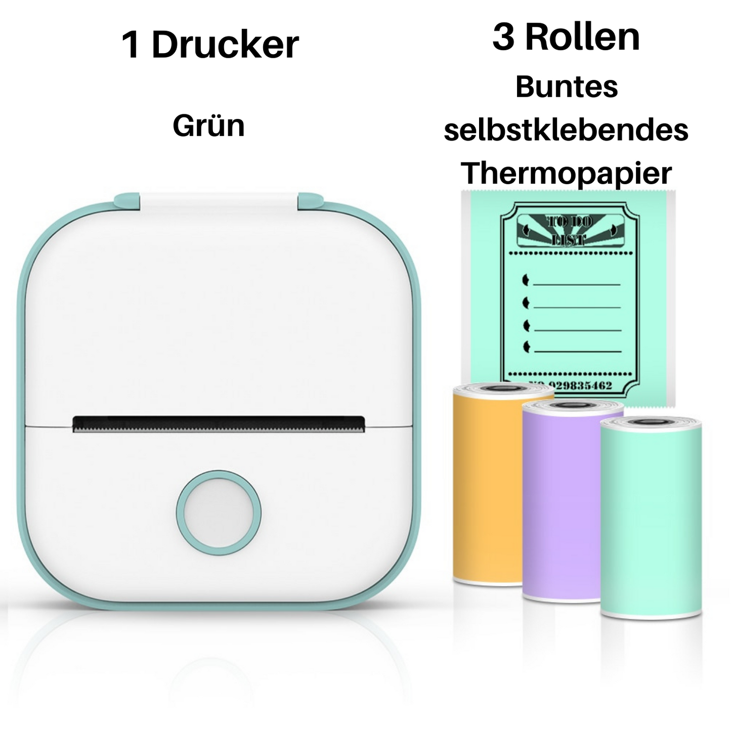 T02 Mini Drucker mit selbstklebendem Papier