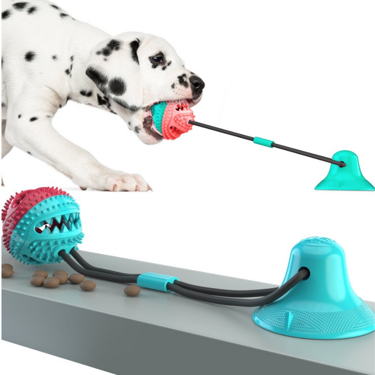 "TugToy" - Saug-Ballspielzeug.  Für Zahnreinigung und Fütterrung (50% Rabatt).